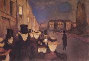 Edvard Munch Spring Evening on Karl Johan Street oil painting